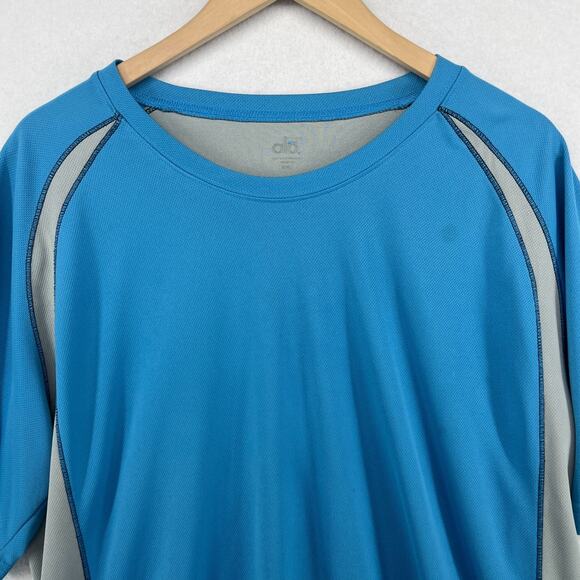 ALO Shirt Mens 2XL Cool Fit Performance Short Sleeve Colorblock Jersey Blue - Picture 3 of 15
